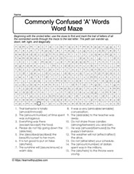 Commonly Confused Words Word Maze 03