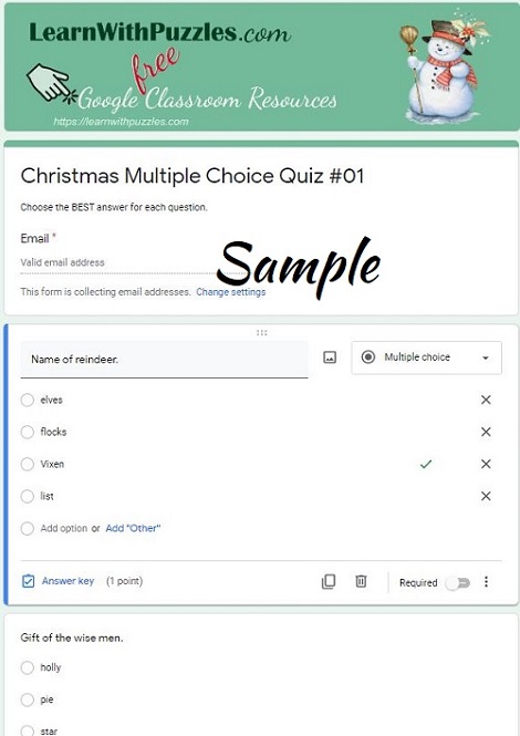 Christmas Multiple Choice #01