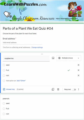 Plant Parts We Eat-Multiple Choice#04