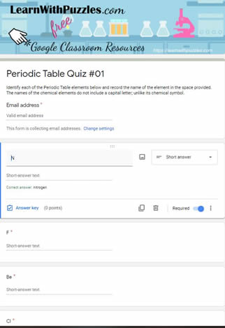 Periodic Table Puzzle and Google Quiz-01
