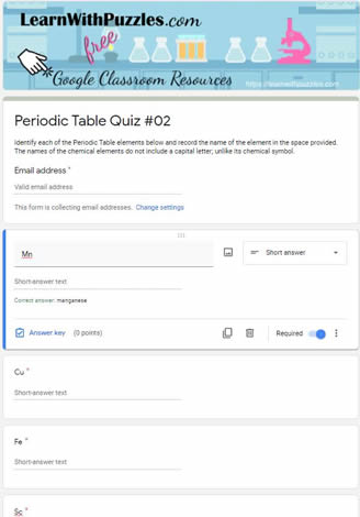 Periodic Table Puzzle and Google Quiz-02
