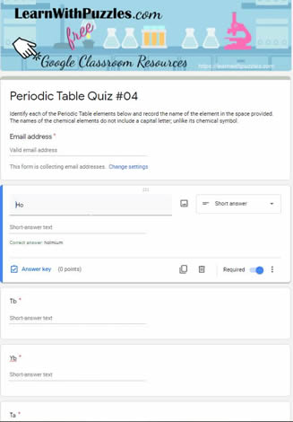 Periodic Table Puzzle and Google Quiz-04