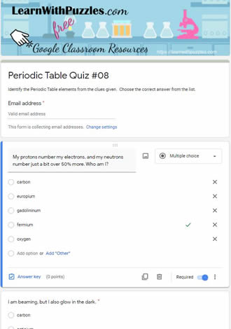 Periodic Table Puzzle and Google Quiz-08