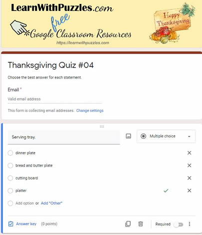 Thanksgiving Google Quiz #04