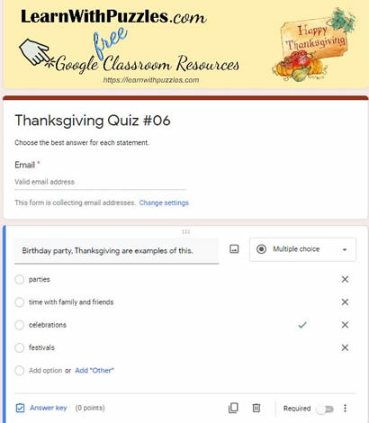 Thanksgiving Google Quiz #06