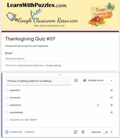 Thanksgiving Google Quiz #07