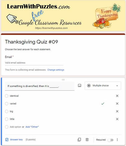 Thanksgiving Google Quiz #09