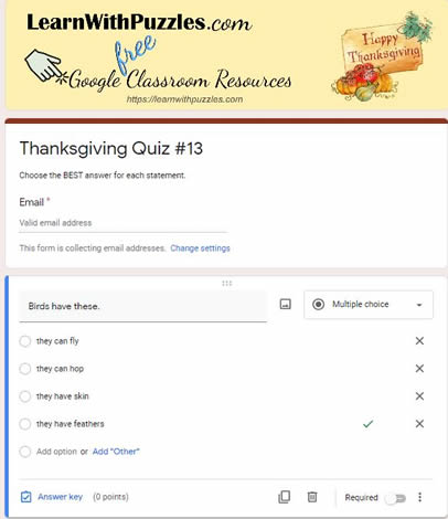 Thanksgiving Google Quiz #13