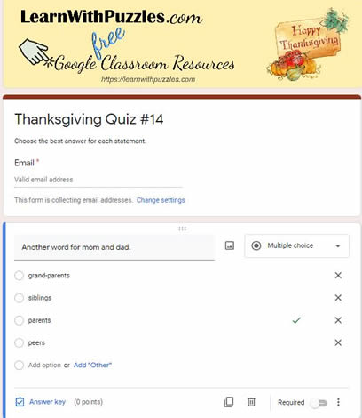 Thanksgiving Google Quiz #14