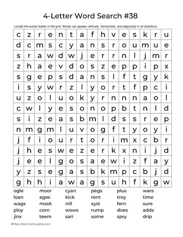 Four Letter Words Puzzle 38
