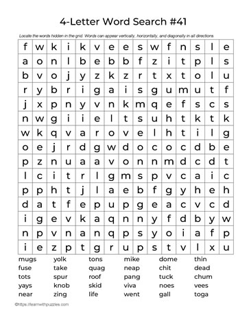 Four Letter Words Puzzle 41