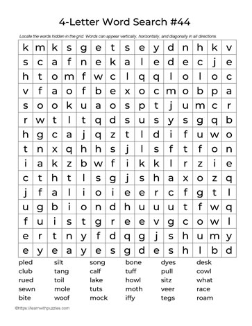 Four Letter Words Puzzle 44