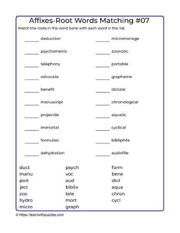 Root Words Matching-07