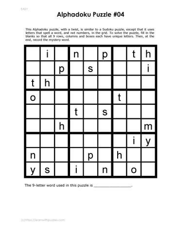 Alphadoku Puzzle #04