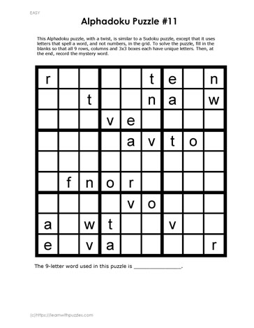 Alphadoku Puzzle #11