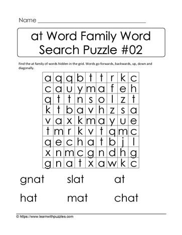 at Word Family Activity