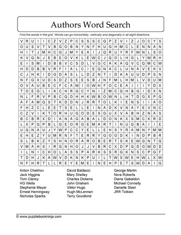 Authors For Adults Puzzle
