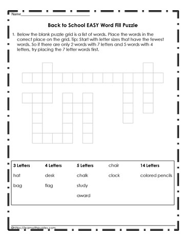 Back To School Puzzle - Easy #03