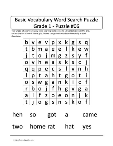 Basic Gr1 Vocab Word Search-6