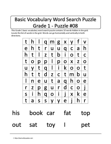 Basic Gr1 Vocab Word Search-8