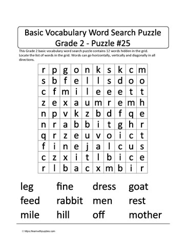 Basic Gr2 Vocab Word Search-25