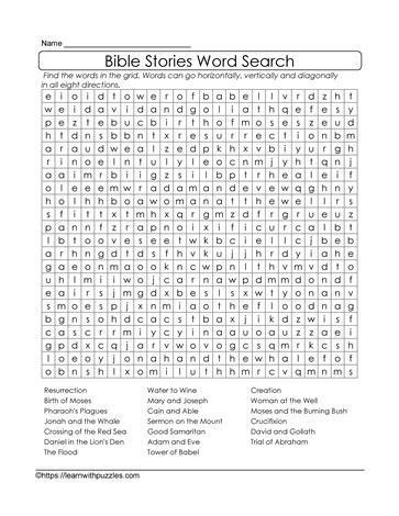 Bible Stories WordSearch Learn With Puzzles