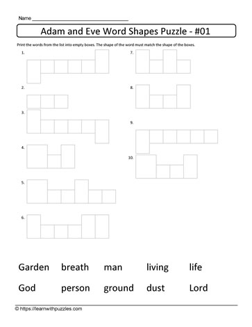 Adam And Eve Word Shapes-#01