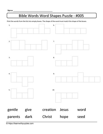 List of 10 Bible Words