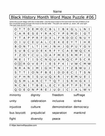 BHM Word Maze and Google Apps™ 06