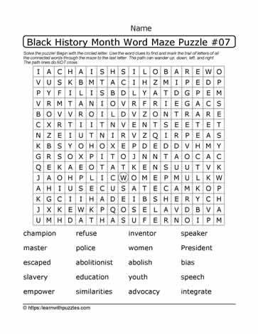 BHM Word Maze and Google Apps™ 07