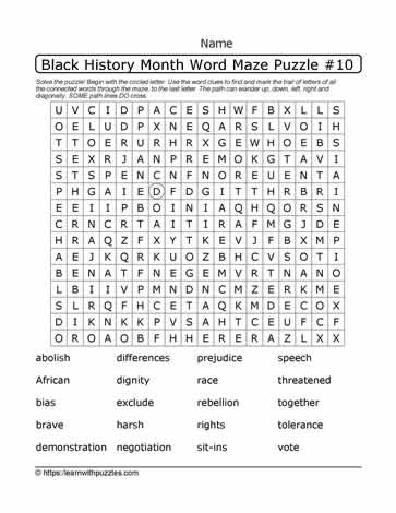 BHM Word Maze and Google Apps™ 10