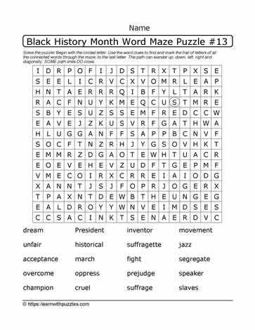 BHM Word Maze and Google Apps™ 13