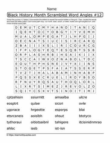 BHM Wordangle Puzzle-24