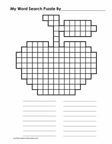 Word Search Template Apple 01
