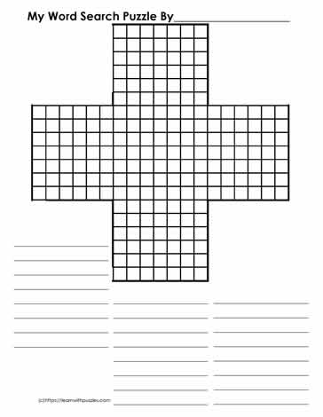 Word Search Template Cross 01