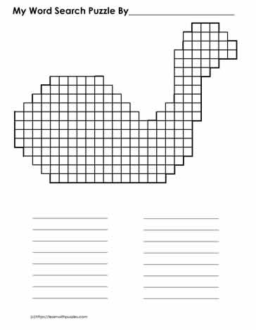 Duck Shaped Word Search