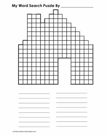 House Shaped Word Search