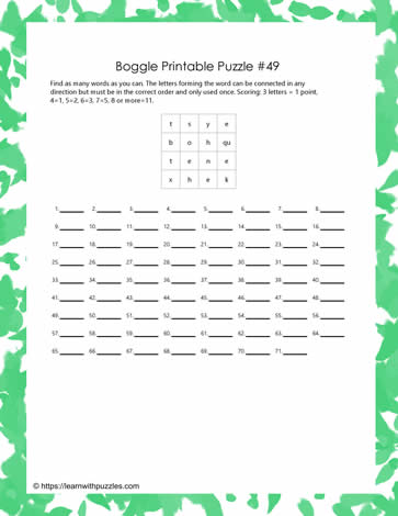 Boggle Game 49