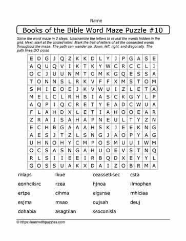 Books of the Bible-Word Maze-10