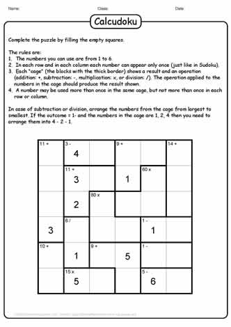 Calcudoku Puzzle-16