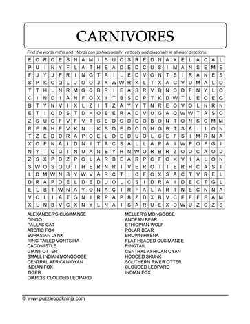 Meat Eaters Search Puzzle