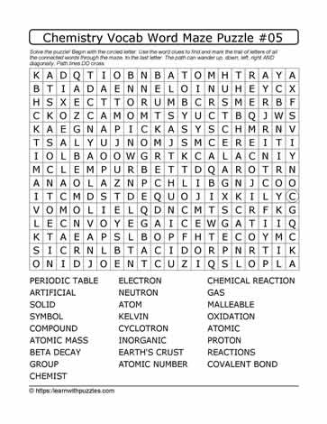Chemistry Vocab Word Maze #05