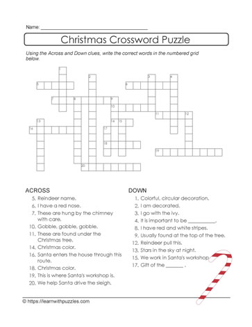 Christmas Crossword Google Quiz™ #01