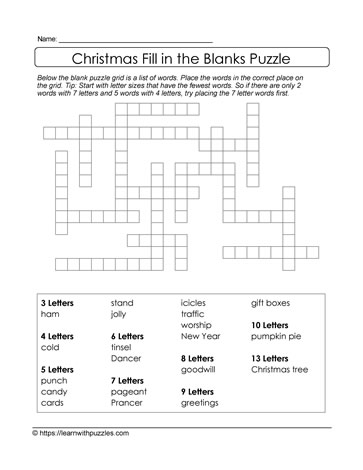 Christmas Freeform Crossword #06