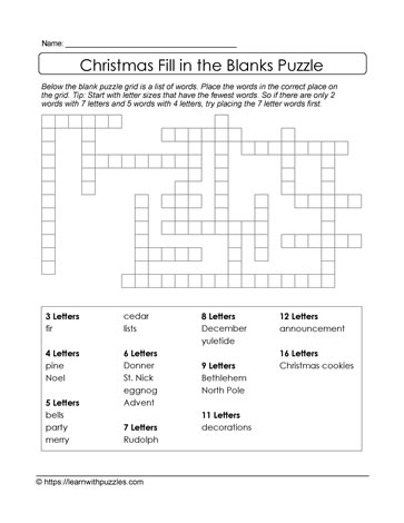 Christmas Freeform Crossword #08