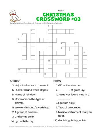 Christmas Crossword Google Quiz™ #06