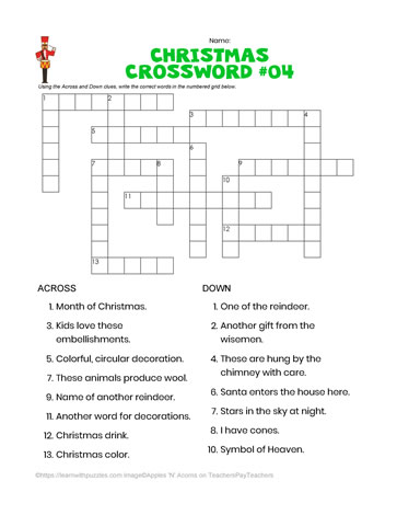 Christmas Crossword Google Quiz™ #07