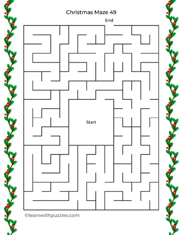 Christmas Mazes for Kids 49-72