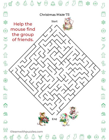 Christmas Mazes for Kids 73-96