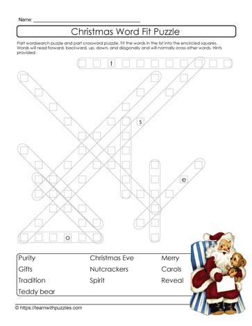 Christmas Word Fit Puzzle #01